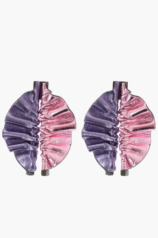 Online Orecchini MINIALIE In Pelle Metallizzata Bicolore Donna Gioielli