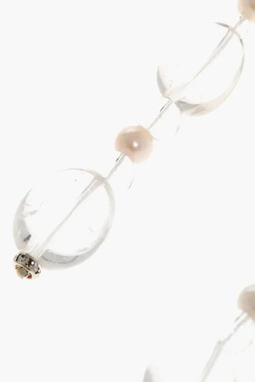 Fashion Orecchini SHELL con Perla e Pietre Trasparenti Donna Gioielli