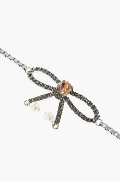 Orecchino Singolo a Clip con Maxi Catena e Fiocco Impreziosito da Strass>Dsquared2 Best