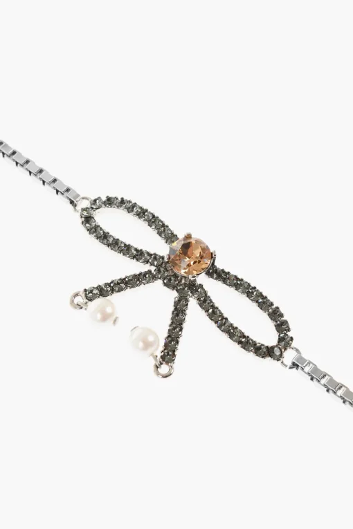 Orecchino Singolo a Clip con Maxi Catena e Fiocco Impreziosito da Strass>Dsquared2 Best