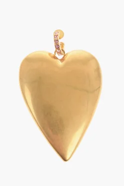 Best Orecchino Singolo Effetto Dorato con Maxi Pendente a Forma di Cuore Donna Gioielli