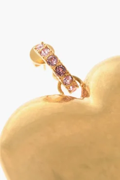 Best Orecchino Singolo Effetto Dorato con Maxi Pendente a Forma di Cuore Donna Gioielli