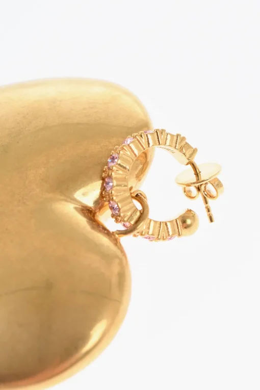 Best Orecchino Singolo Effetto Dorato con Maxi Pendente a Forma di Cuore Donna Gioielli