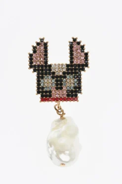 Best Orecchino Singolo In Strass con Pendente a Forma di Perla Donna Gioielli