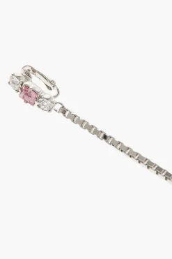 New Orecchino Singolo Lungo a Clip Impreziosito da Strass Donna Gioielli