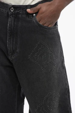 OVER Jeans 5 Tasche con Logo Traforato 26cm>Dolce & Gabbana Clearance