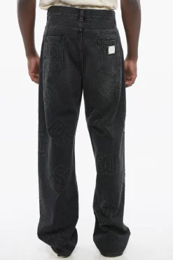 OVER Jeans 5 Tasche con Logo Traforato 26cm></noscript>Dolce & Gabbana Clearance