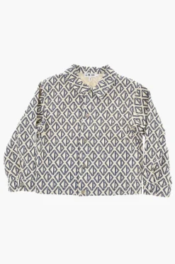 Overshirt a Motivo Geometrico con Bottoni Automatici>Dior Kids Sale