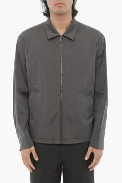Sale Overshirt a Tinta Unita con Chiusura Zip Uomo Camicie