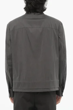 Sale Overshirt a Tinta Unita con Chiusura Zip Uomo Camicie