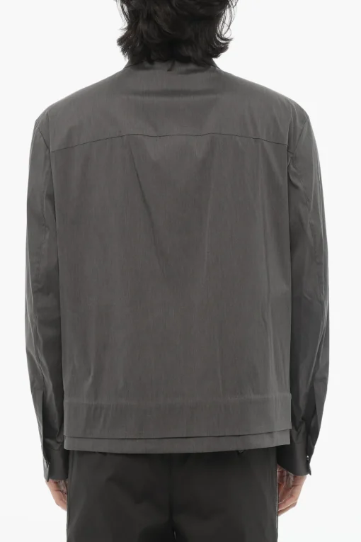 Sale Overshirt a Tinta Unita con Chiusura Zip Uomo Camicie