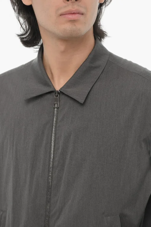Sale Overshirt a Tinta Unita con Chiusura Zip Uomo Camicie