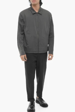 Sale Overshirt a Tinta Unita con Chiusura Zip Uomo Camicie
