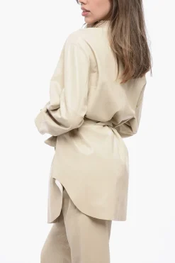 Overshirt ARTHA in Pelle Vegan con Cintura>Nanushka Fashion