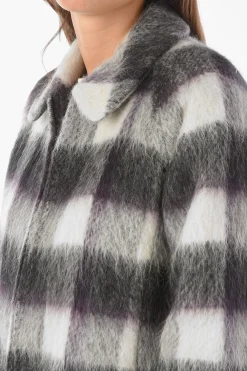 Online Overshirt Bicolore con Motivo Tartan e Chiusura Zip Donna Giubbotti