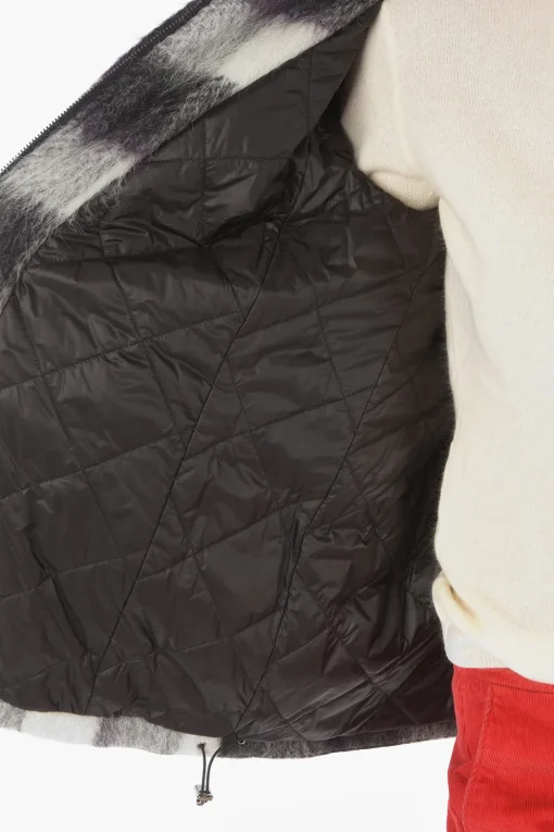 Online Overshirt Bicolore con Motivo Tartan e Chiusura Zip Donna Giubbotti