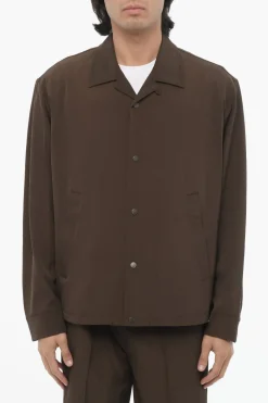 Fashion Overshirt Boxy Fit con Bottoni Automatici Uomo Giubbotti
