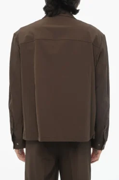 Fashion Overshirt Boxy Fit con Bottoni Automatici Uomo Giubbotti