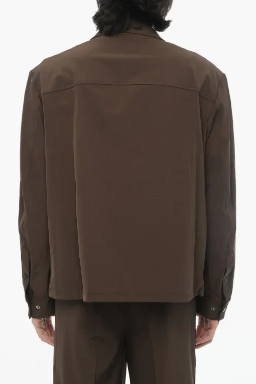 Fashion Overshirt Boxy Fit con Bottoni Automatici Uomo Giubbotti