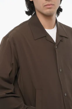 Fashion Overshirt Boxy Fit con Bottoni Automatici Uomo Giubbotti
