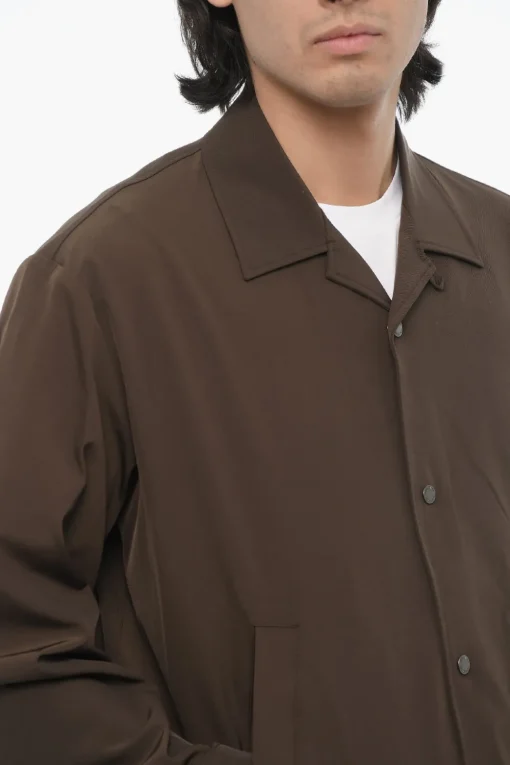 Fashion Overshirt Boxy Fit con Bottoni Automatici Uomo Giubbotti