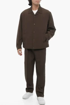 Fashion Overshirt Boxy Fit con Bottoni Automatici Uomo Giubbotti