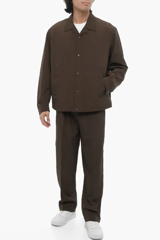 Fashion Overshirt Boxy Fit con Bottoni Automatici Uomo Giubbotti