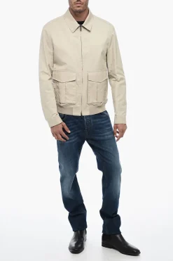 Sale Overshirt con Chiusura Zip e Tasche ad Aletta Uomo Camicie