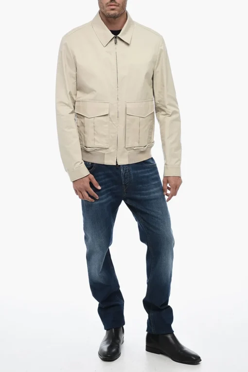 Sale Overshirt con Chiusura Zip e Tasche ad Aletta Uomo Camicie