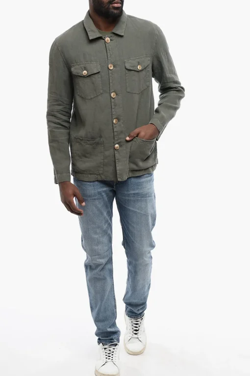New Overshirt DERBY in Lino Uomo Camicie