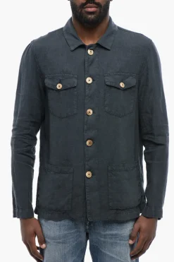 Overshirt DERBY in Lino con Tasche a Toppa>Altea Outlet