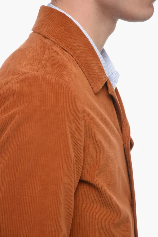 New Overshirt DERBY in Velluto a Coste con Tasche Utility Uomo Camicie