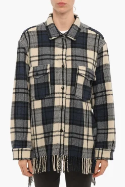 Overshirt EXPLORER Motivo Plaid con Doppio Taschino e Fondo Sfrangiato>Woolrich Sale