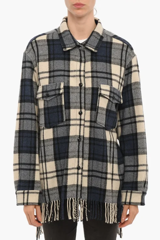 Overshirt EXPLORER Motivo Plaid con Doppio Taschino e Fondo Sfrangiato>Woolrich Sale