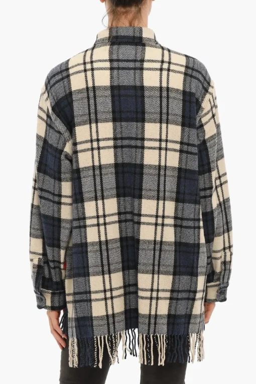 Overshirt EXPLORER Motivo Plaid con Doppio Taschino e Fondo Sfrangiato>Woolrich Sale