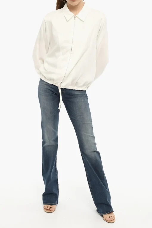 Outlet Overshirt FLUID Leggero in Twill Donna Giubbotti