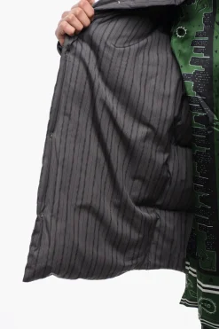 Sale Overshirt Imbottito in Cotone con Motivo Gessato e Design Reversibile Uomo Giubbotti