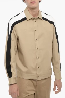 Overshirt in Cotone con Bande Laterali a Contrasto>Neil Barrett Discount