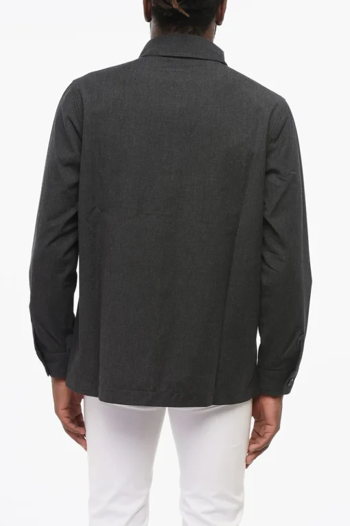 Best Overshirt in Cotone e Lana Vergine con Doppio Taschino Uomo Giubbotti