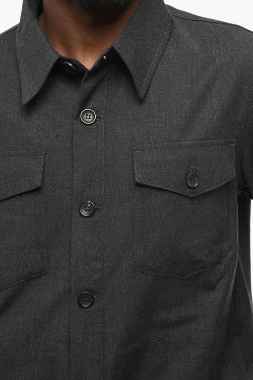 Best Overshirt in Cotone e Lana Vergine con Doppio Taschino Uomo Giubbotti
