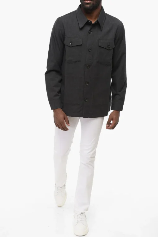 Best Overshirt in Cotone e Lana Vergine con Doppio Taschino Uomo Giubbotti