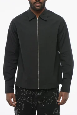 New Overshirt in Cotone Leggero con Chiusura Zip Uomo Camicie