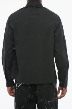 New Overshirt in Cotone Leggero con Chiusura Zip Uomo Camicie