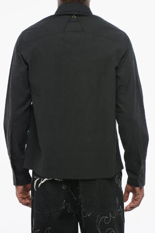 New Overshirt in Cotone Leggero con Chiusura Zip Uomo Camicie
