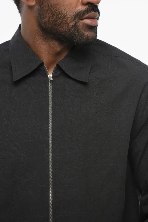 New Overshirt in Cotone Leggero con Chiusura Zip Uomo Camicie