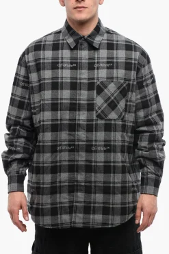 Overshirt In Flanella Foderata A Quadri>Off-White Outlet