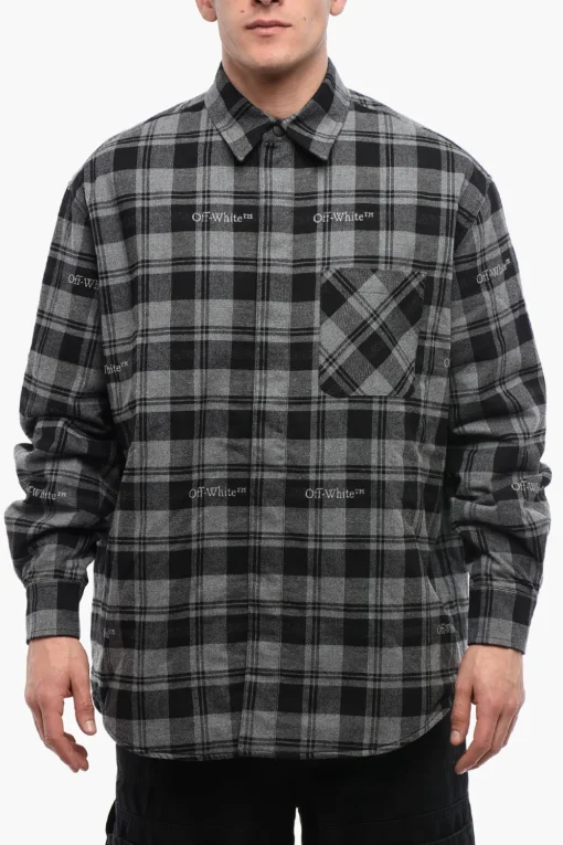 Overshirt In Flanella Foderata A Quadri>Off-White Outlet