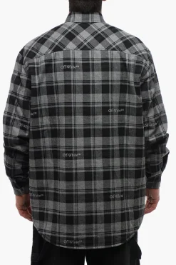 Overshirt In Flanella Foderata A Quadri>Off-White Outlet