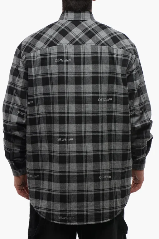 Overshirt In Flanella Foderata A Quadri>Off-White Outlet