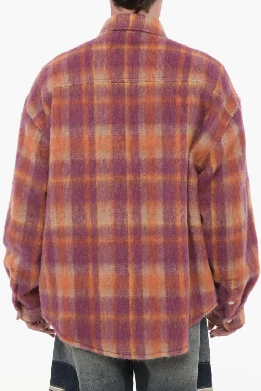 Overshirt in Lana Vergine con Bottoni Automatici>Palm Angels Hot